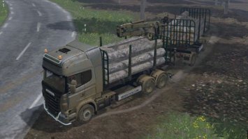 Scania R730 forest and trailer