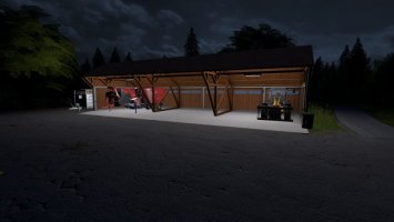Machinery shelter, with lighting