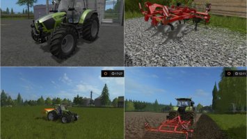 KUHN SMALL CULTIPLOUGH + TWO TRACTORS FS17