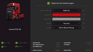 Scania R720 V8 nachtrag v1.0.0.1 FS17