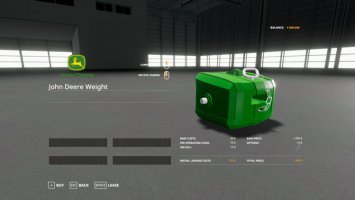 John Deere Weight FS19