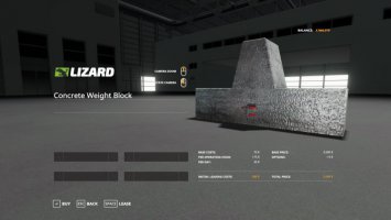 Lizard Weight 1500KG FS19