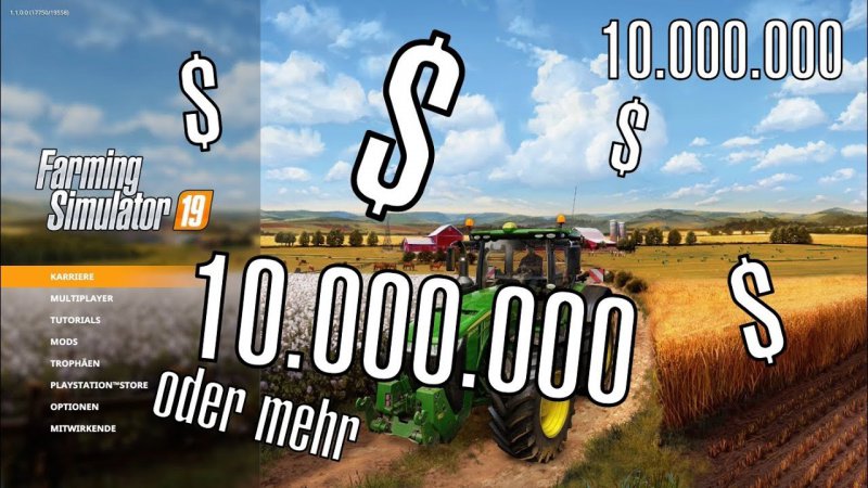 stap in krijgen tempel Money Cheat on PS4 & Xbox One - FS19 Mod | Mod for Farming Simulator 19 |  LS Portal