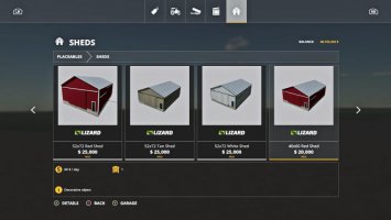 Placeable Sheds Pack FS19