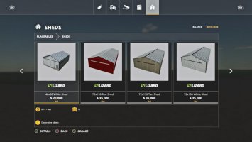 Placeable Sheds Pack FS19