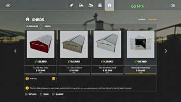 Placeable Sheds Pack v1.1 FS19