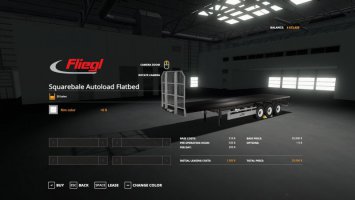 Fliegl flatbed squarebale autoload v1.0.0.3 FS19