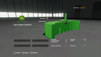 John Deere Gewicht Agrarservice Rügen 1.0.0.0 FS19