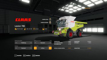 Claas Lexion 780 with capacity selection and cutters v1.1 FS19