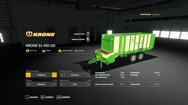 Krone Zx450 Gd Fs19 Mod Mod For Landwirtschafts Simulator 19 Ls Portal 3847