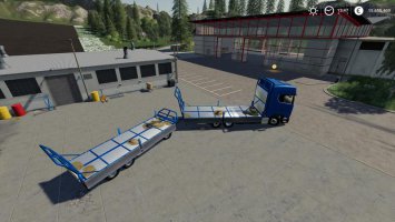 Trailer 3 axle with platform for Scania S580 truck v1.1 FS19