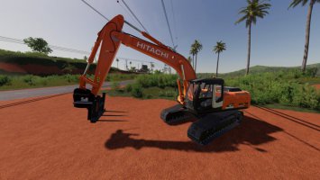 Hitachi ZX290LC Bale Forks FS19