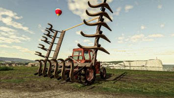 Rusty Tractor With Old Plow FS19