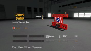 Rear Warning Sign For Wheel Loaders FS19