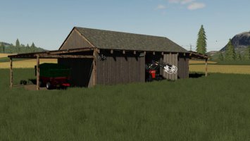 Old Wooden Barn With Shed fs19