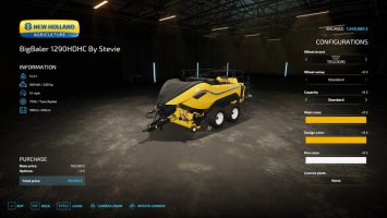 LS22 New Holland 1290HD High capacity baler By Stevie FS22