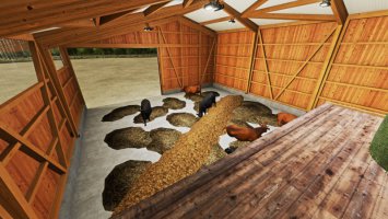 CATTLE BARN WITH MANUAL DUNGING, PALLET RACK AND HAYLOFT FS22