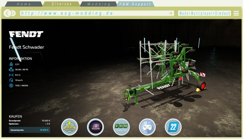Fendt Schwader Fs22 Mod Mod For Landwirtschafts Simulator 22 Ls Portal 0775