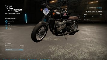 Classic motorcycle Triumph Bonneville T120 black FS22