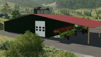Machineshed With Canopy Roof FS22