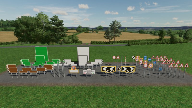 UK Road Sign Pack (Prefab) - FS22 Mod | Mod for Farming Simulator 22 ...