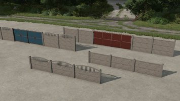 Concrete Fence With Gates FS22