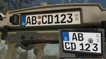 German Licenseplate Incl. Shorttime And Season (Prefab) FS22