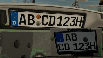 German Licenseplate Incl. Shorttime And Season (Prefab) FS22