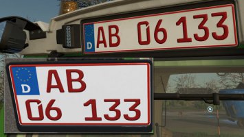 German Licenseplate Incl. Shorttime And Season (Prefab) FS22