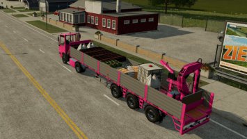 Plattformauflieger Mit Kran FS22