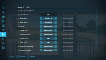 Enhanced Economy Settings fs22