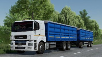 Kamaz-5490 tandem & Prisep trailer FS22