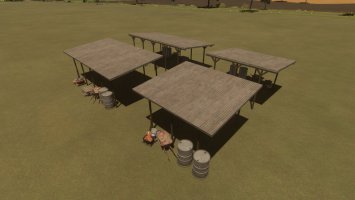 Package Of Wooden Shelters (Prefab) FS22