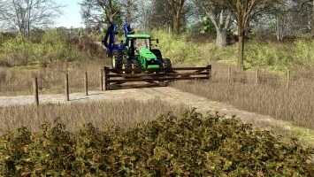 Barbed Wire Fence And Wooden Gate fs25