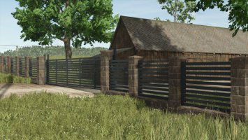 Rustic Brick And Metal Fence