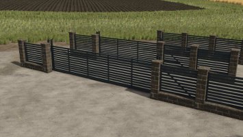 Rustic Brick And Metal Fence FS25