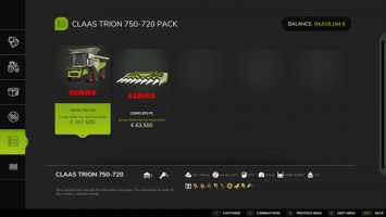 Claas Trion 720-750 Pack v1.2.0.0 FS25