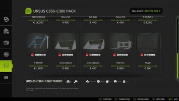 Ursus C355/C360 4×4 Pack FS25