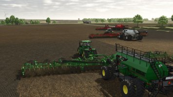 Bourgault 3420-100 Paralink Hoe Drill + 71300 Air Cart FS25