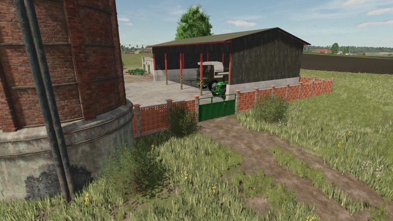 Brick Fence And Metal Gate FS25
