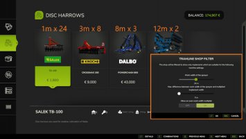 Tramline Shop Filter FS25 Tramline Shop Filter FS25