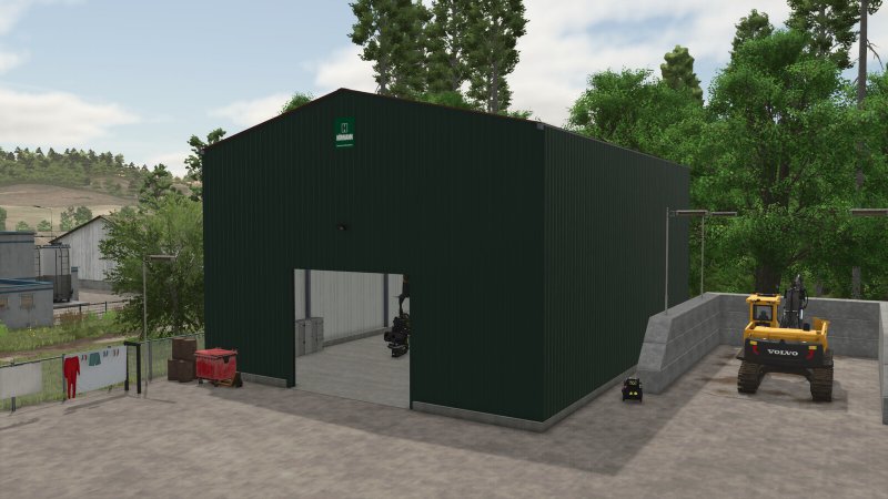 Forestry Machinery Hall With Workshop FS25