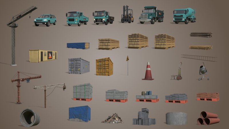 Baustellen Dekorationen FS25