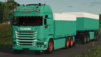 Scania R730 Jakob Pedersen z przyczepą fs25