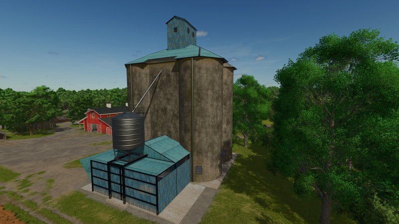 Duży betonowy silos na zboże FS25